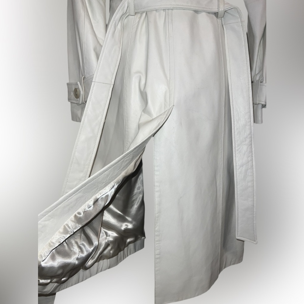 Banana Republic Women’s Long White Genuine Leather Coat. Fully Lined. Size XS - Picture 9 of 12